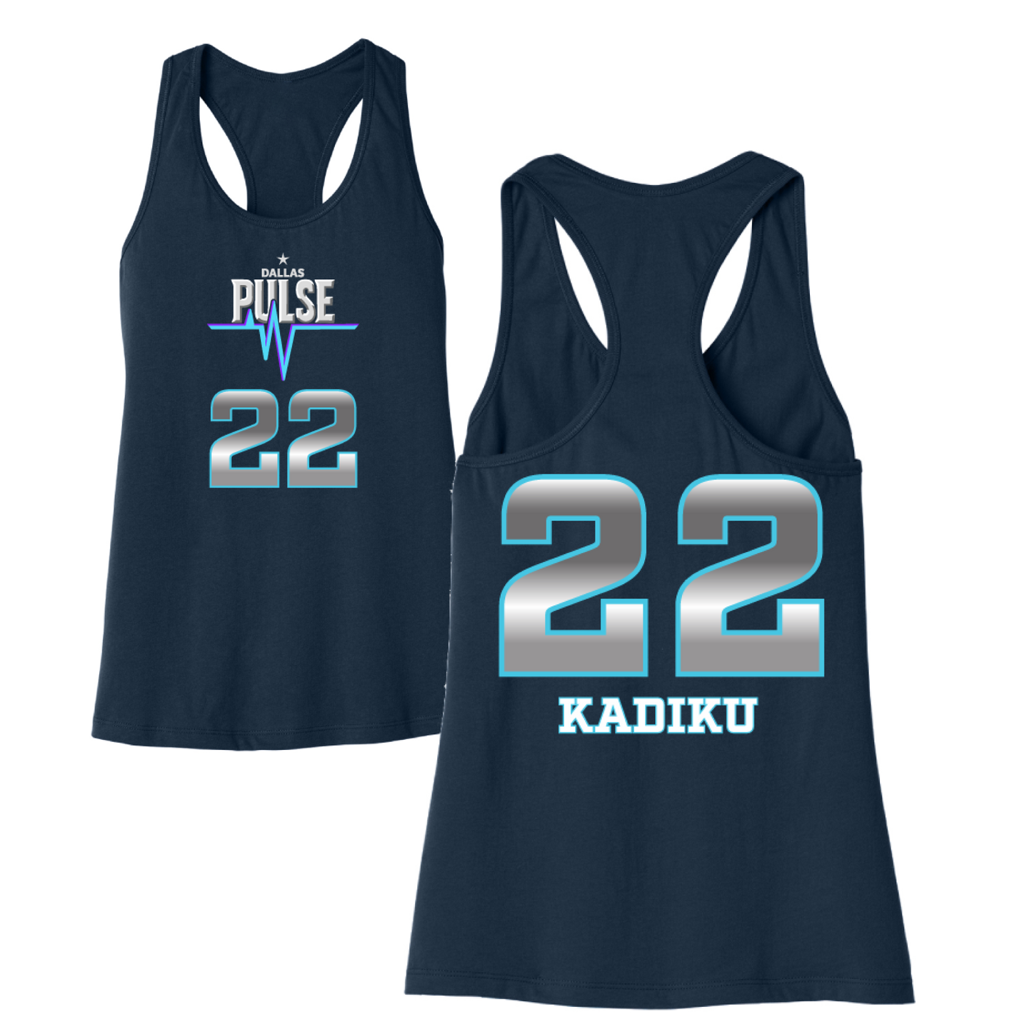 Dallas Pulse Jersey Racerback Tank - Kadiku