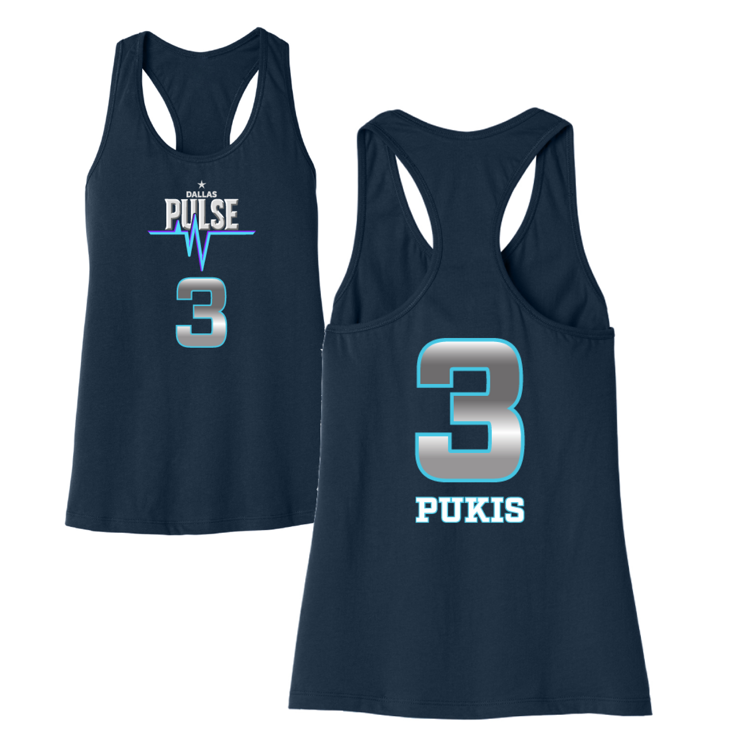 Dallas Pulse Jersey Racerback Tank - Pukis