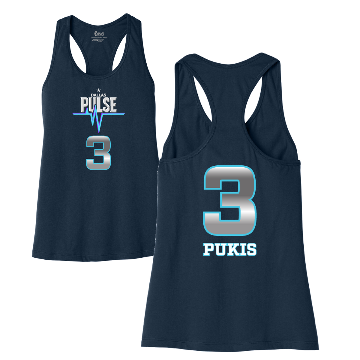 Dallas Pulse Jersey Racerback Tank - Pukis