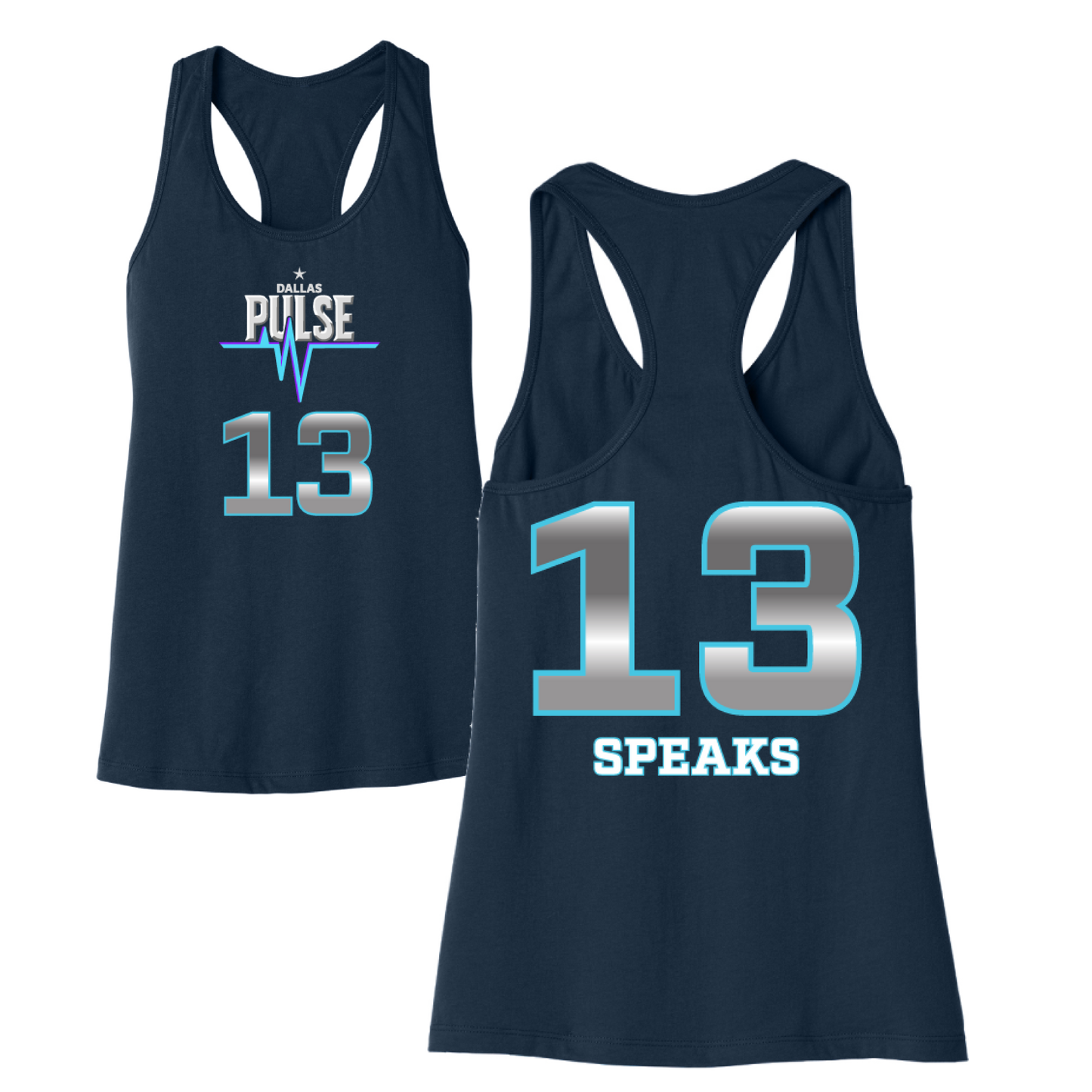 Dallas Pulse Jersey Racerback Tank - Speaks
