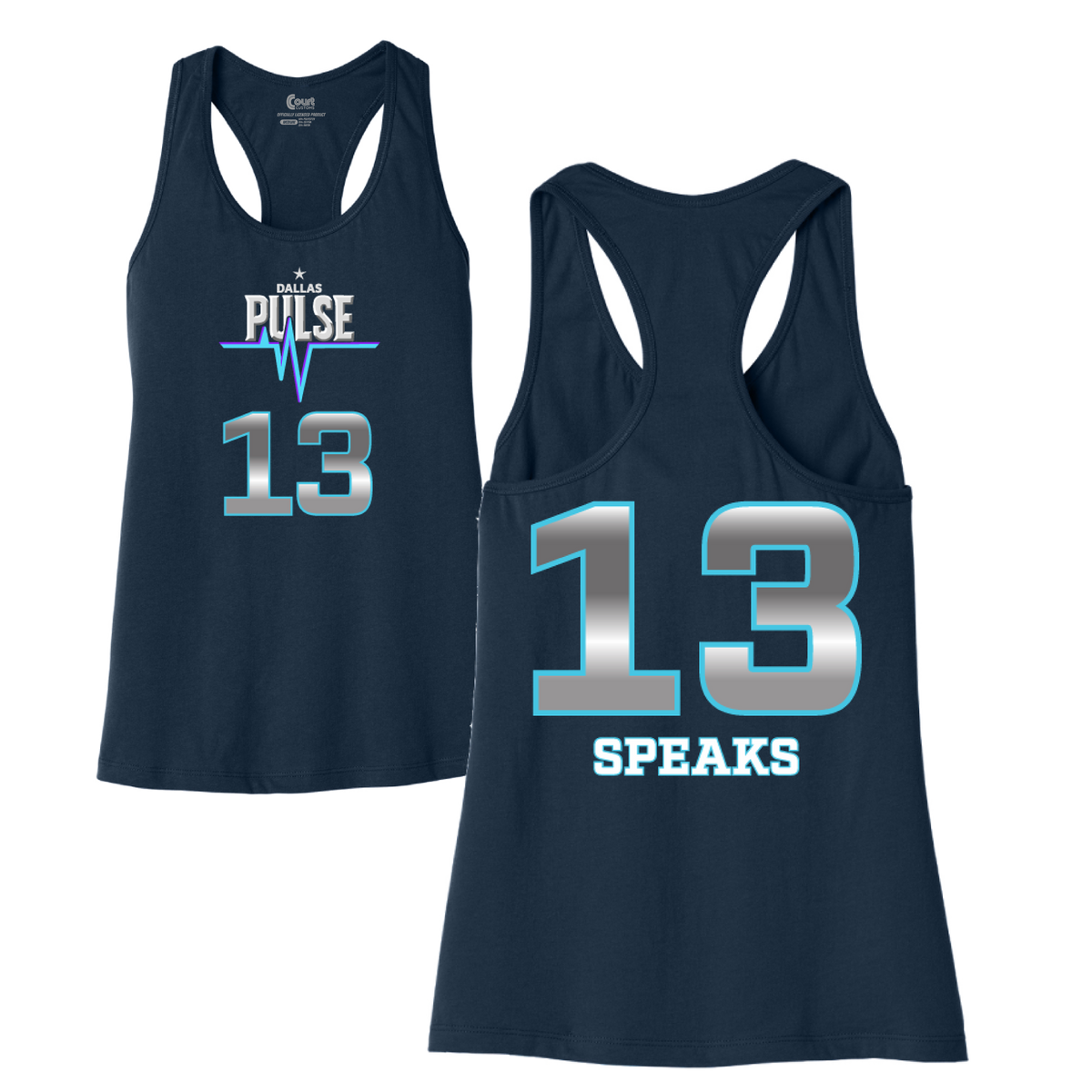 Dallas Pulse Jersey Racerback Tank - Speaks