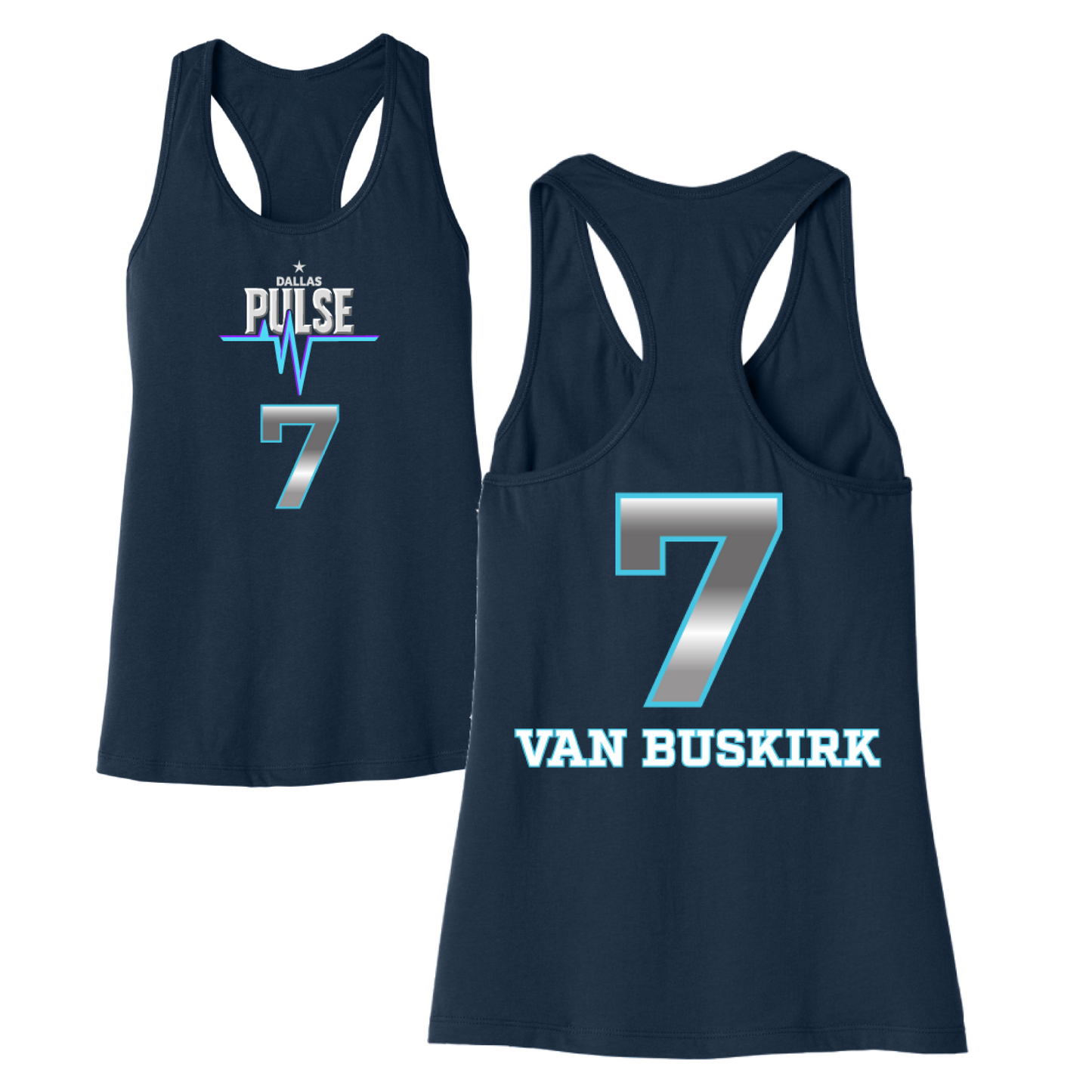 Dallas Pulse Jersey Racerback Tank - Van Buskirk
