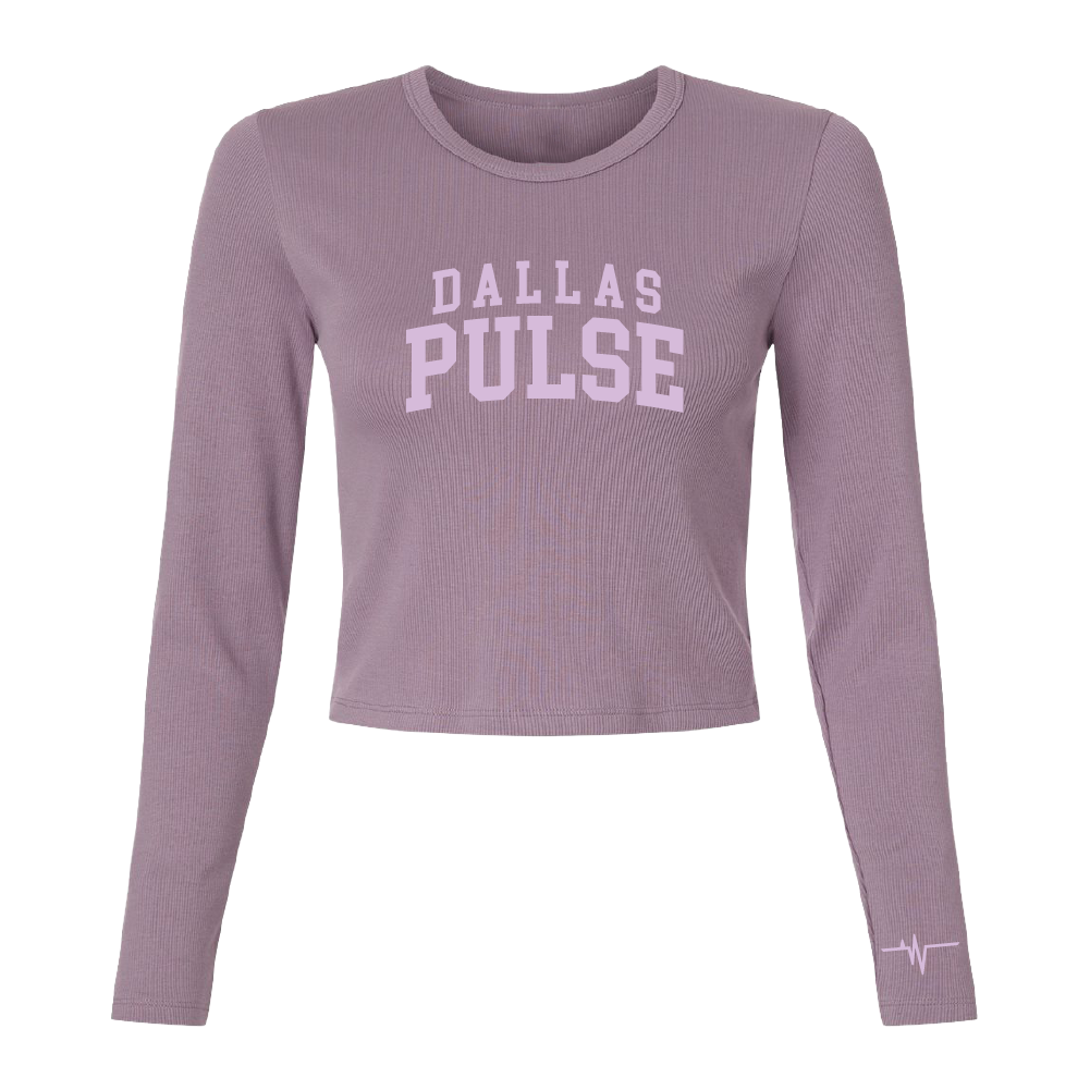Dallas Pulse Womens Collegiate Cropped Long Sleeve T-Shirt