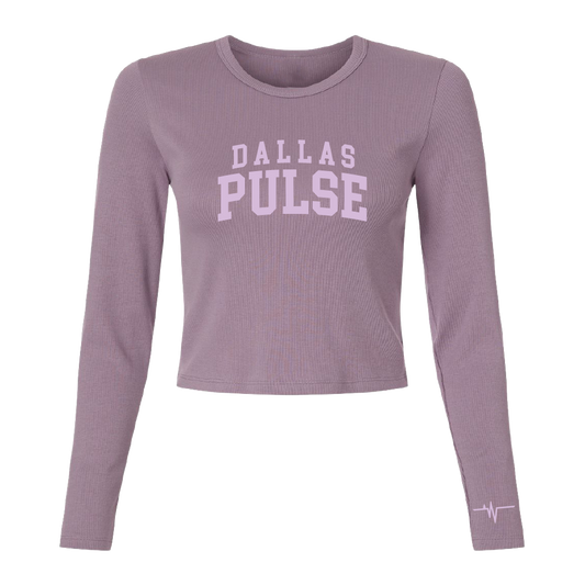 Dallas Pulse Womens Collegiate Cropped Long Sleeve T-Shirt