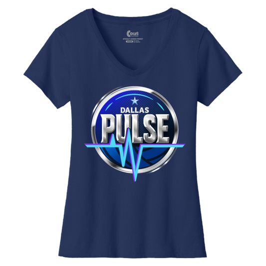 Dallas Womens Pulse Logo V-Neck T-Shirt