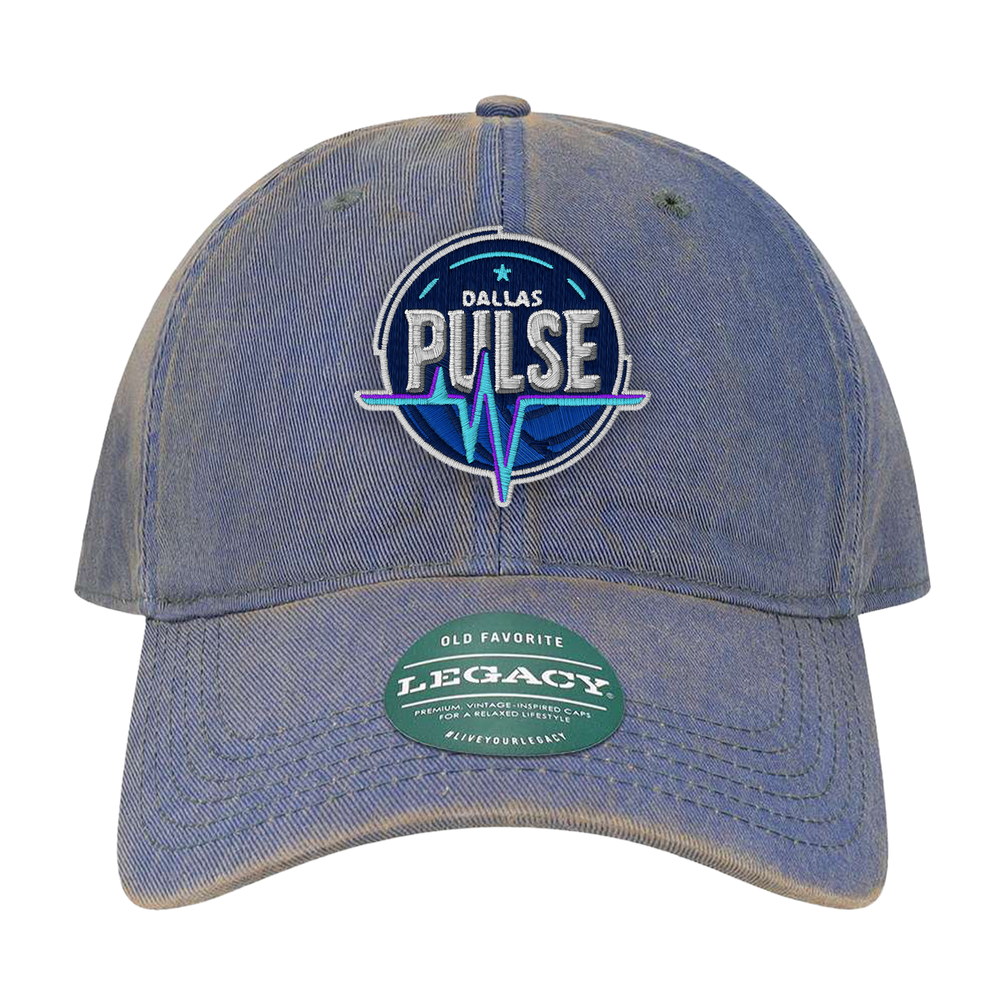 Purple cap with 'Dallas Pulse' logo on a white background