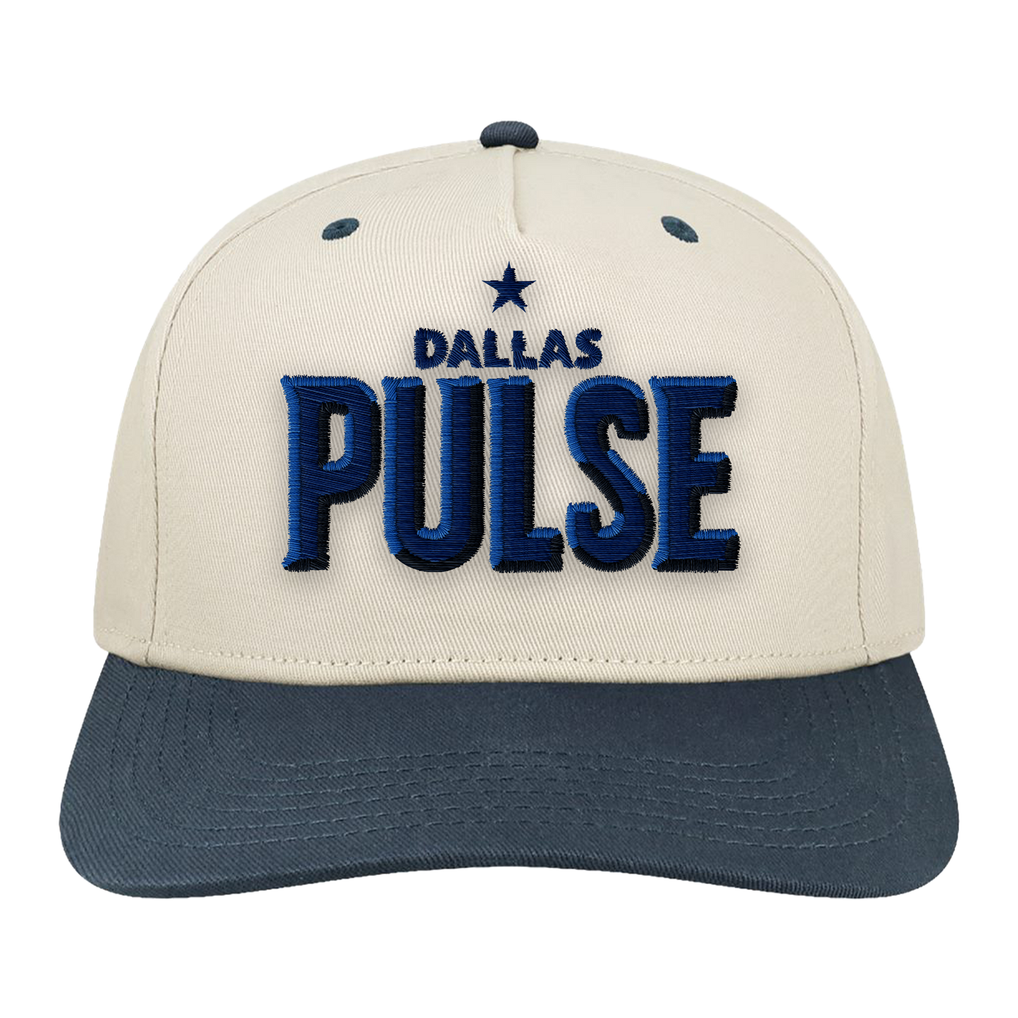 Cap with 'Dallas Pulse' text on a white background