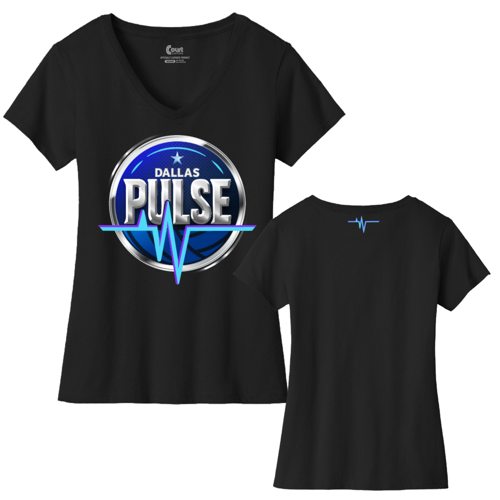 Dallas Womens Pulse Logo V-Neck T-Shirt