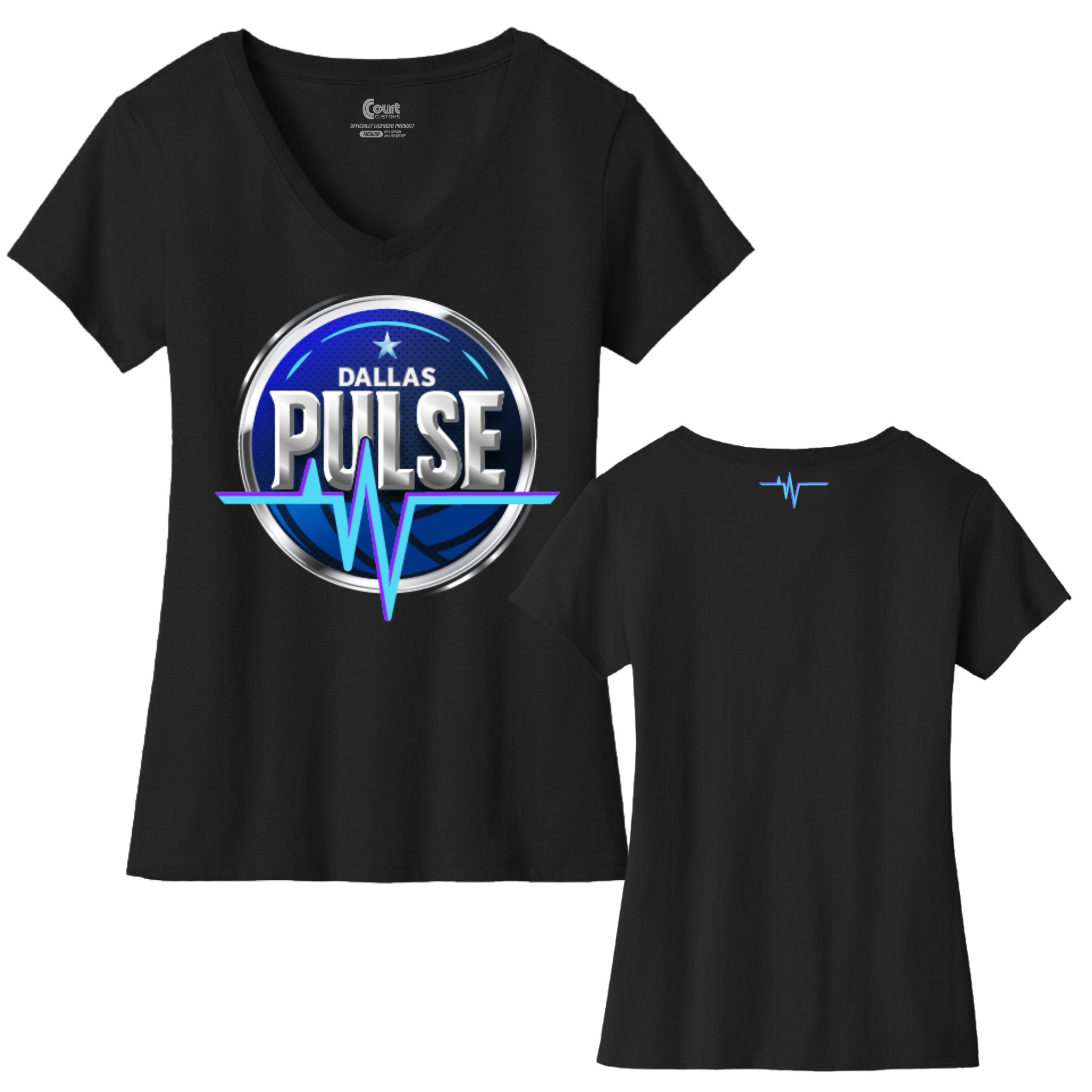 Dallas Womens Pulse Logo V-Neck T-Shirt