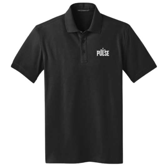 Dallas Pulse Embroidered Wordmark Polo Black