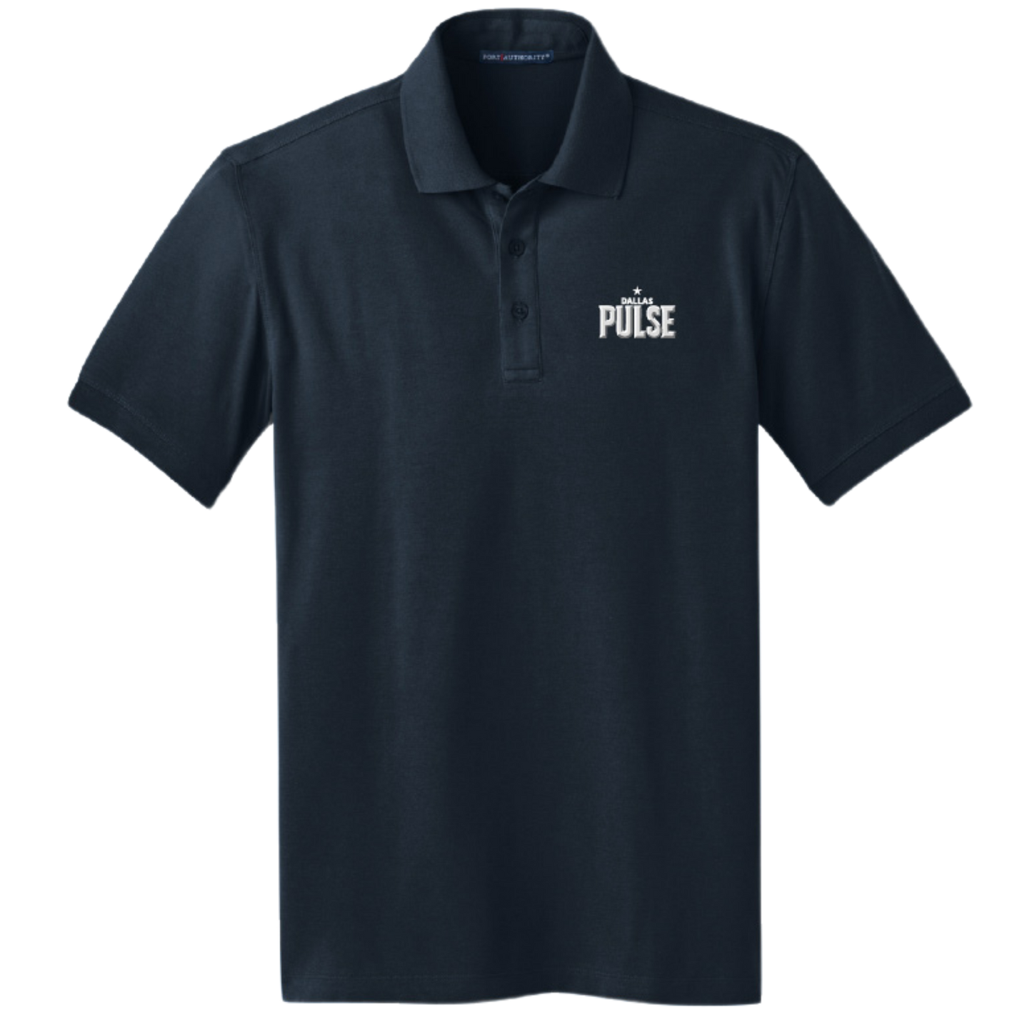 Dallas Pulse Embroidered Wordmark Polo Navy