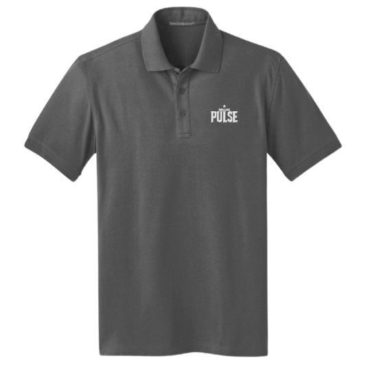 Dallas Pulse Embroidered Wordmark Polo Smoke