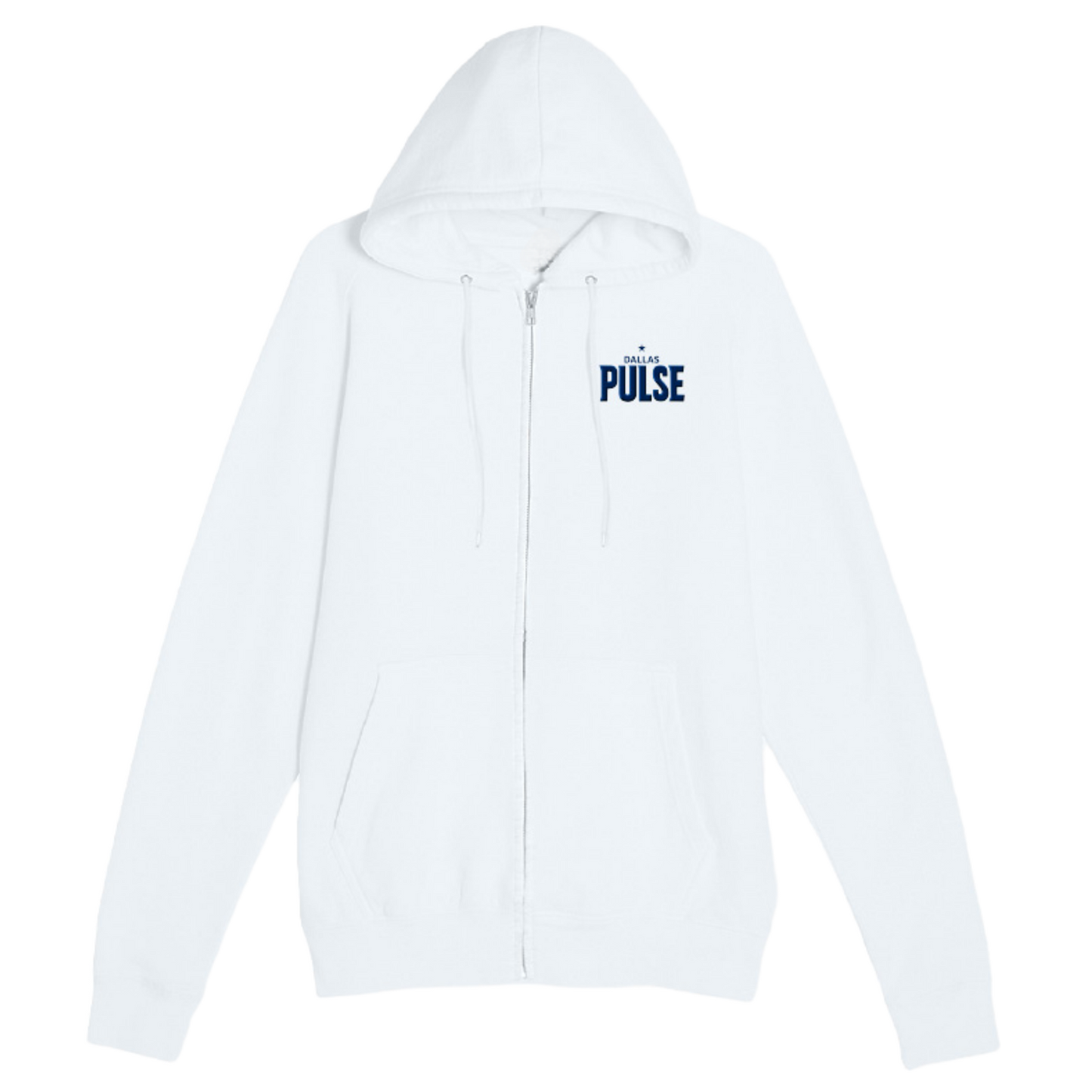 Dallas Pulse Full Zip Embroidered Hoodie White