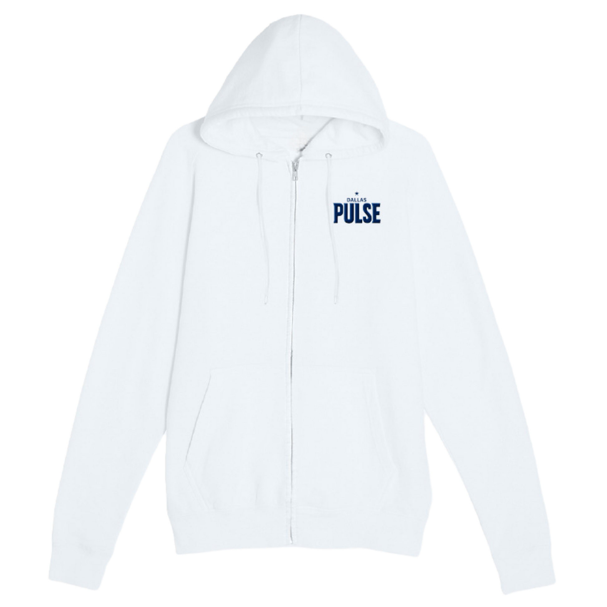 Dallas Pulse Full Zip Embroidered Hoodie White