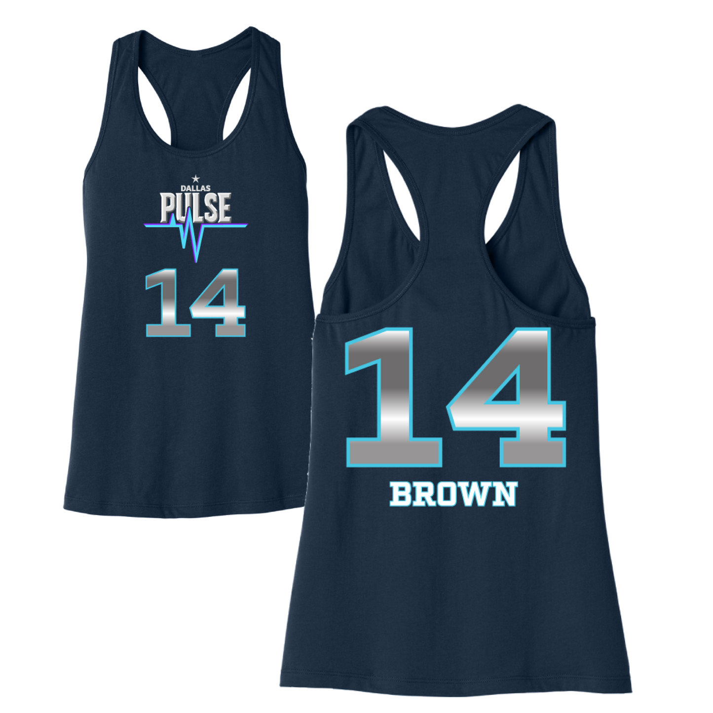 Dallas Pulse Jersey Racerback Tank - J. Brown