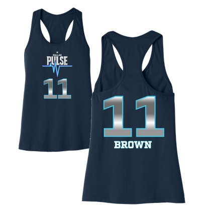 Dallas Pulse Jersey Racerback Tank - K. Brown