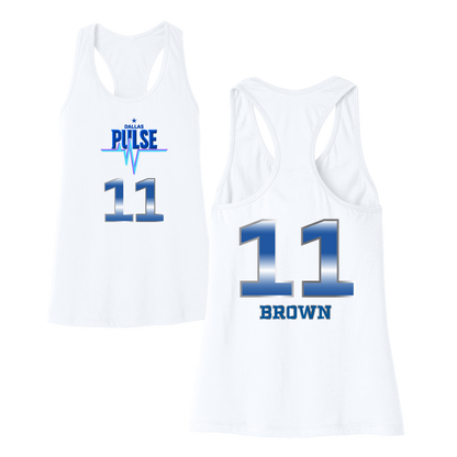 Dallas Pulse Jersey Racerback Tank - K. Brown