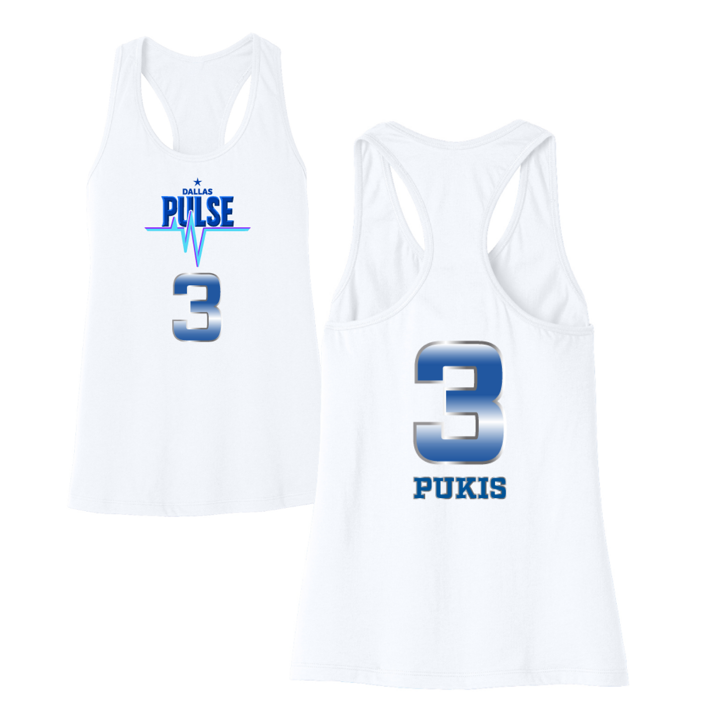 Dallas Pulse Jersey Racerback Tank - Pukis