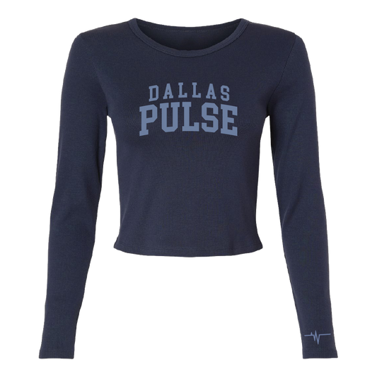 Dallas Pulse Womens Collegiate Cropped Long Sleeve T-Shirt
