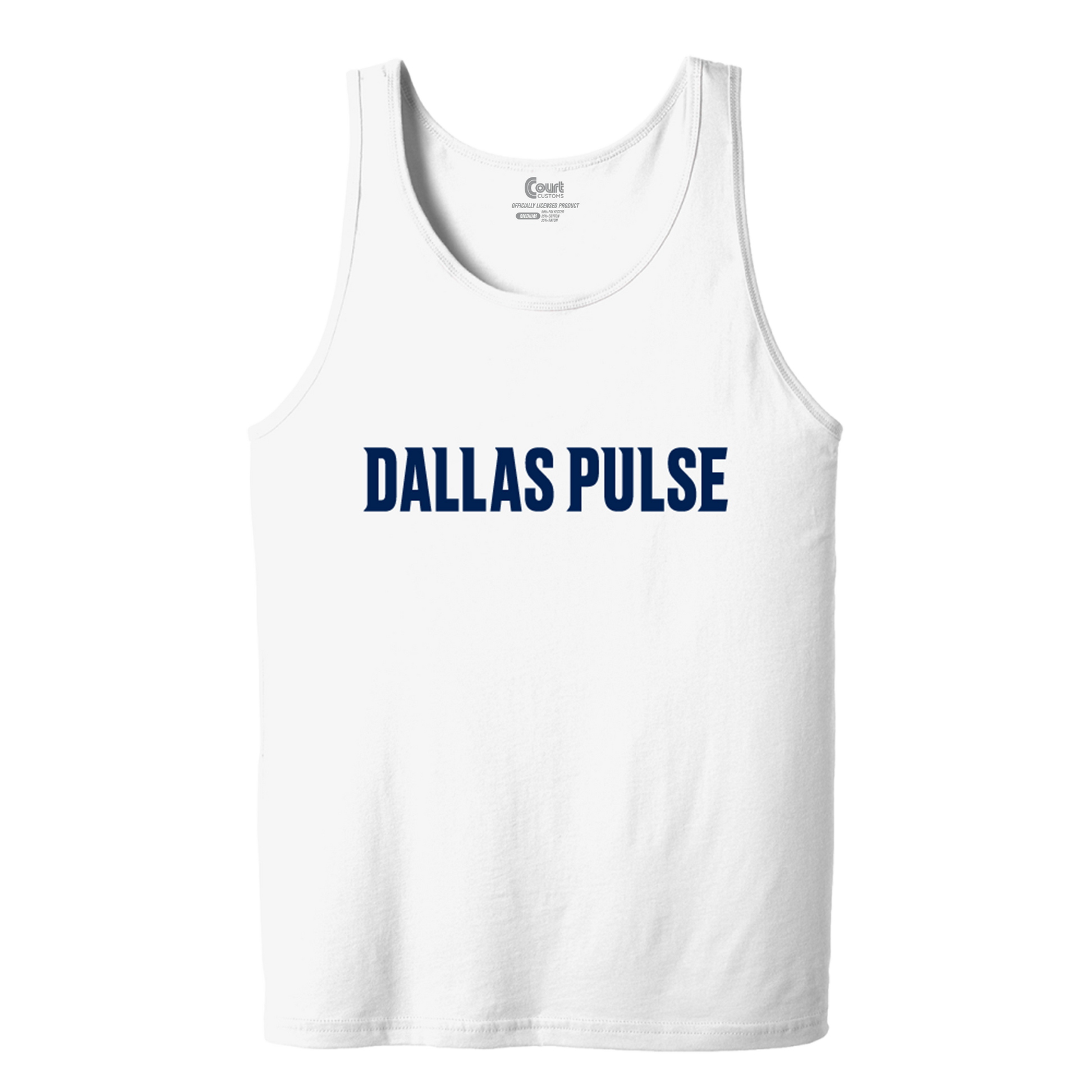 Dallas Pulse Wordmark Tank White