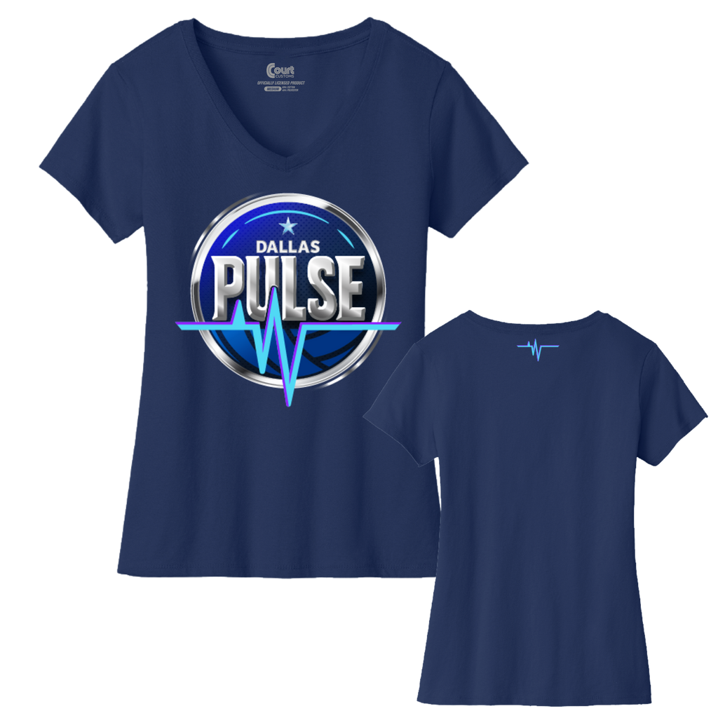 Dallas Womens Pulse Logo V-Neck T-Shirt