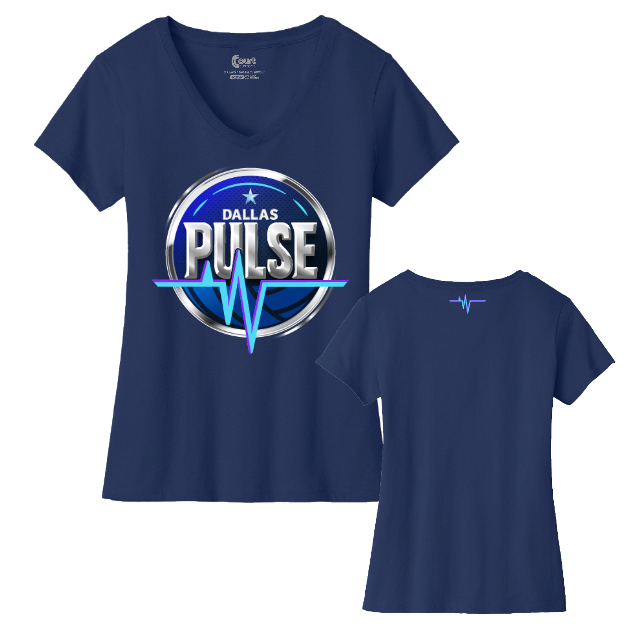 Dallas Womens Pulse Logo V-Neck T-Shirt