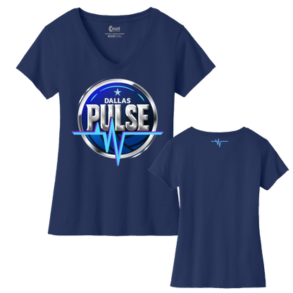 Dallas Womens Pulse Logo V-Neck T-Shirt