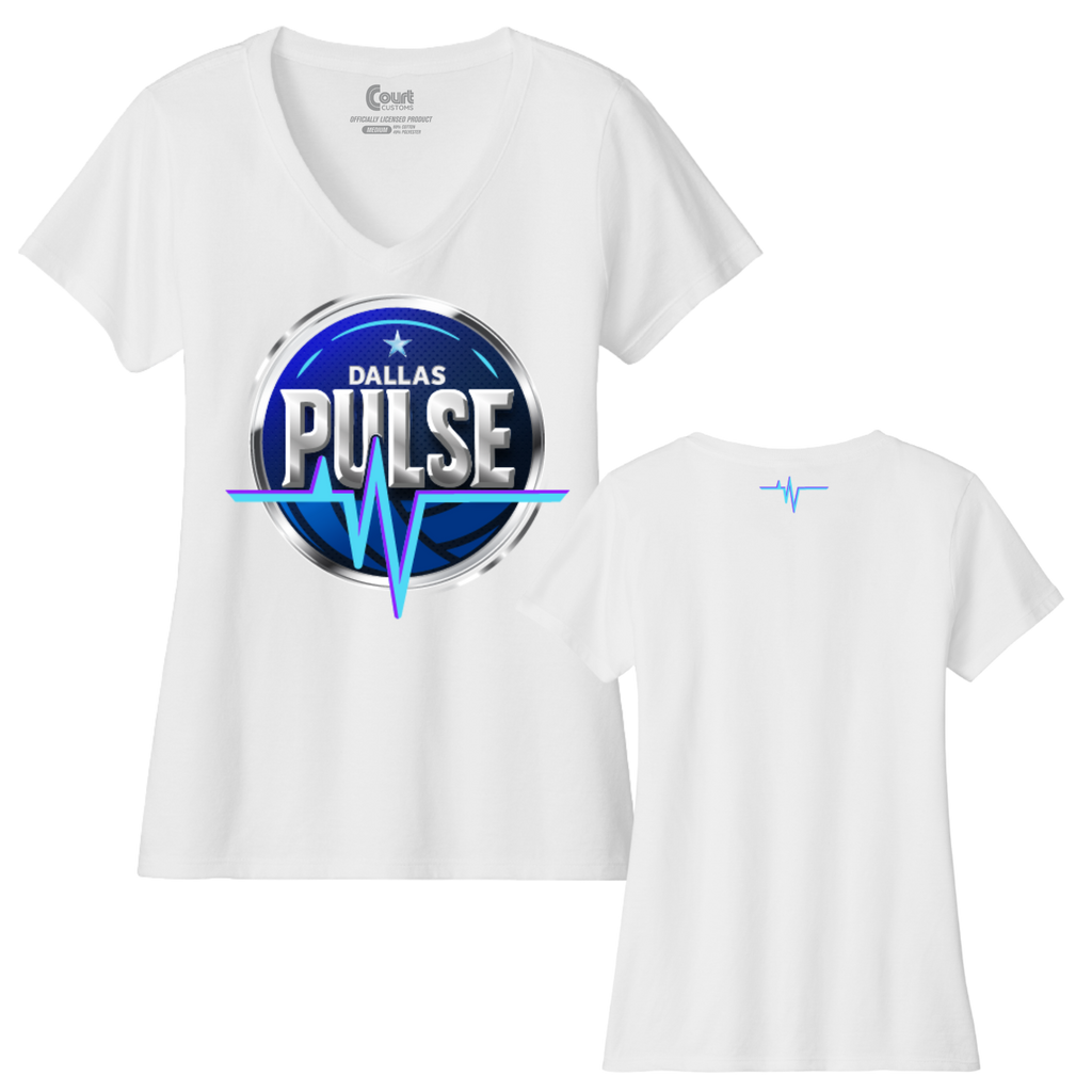 Dallas Womens Pulse Logo V-Neck T-Shirt