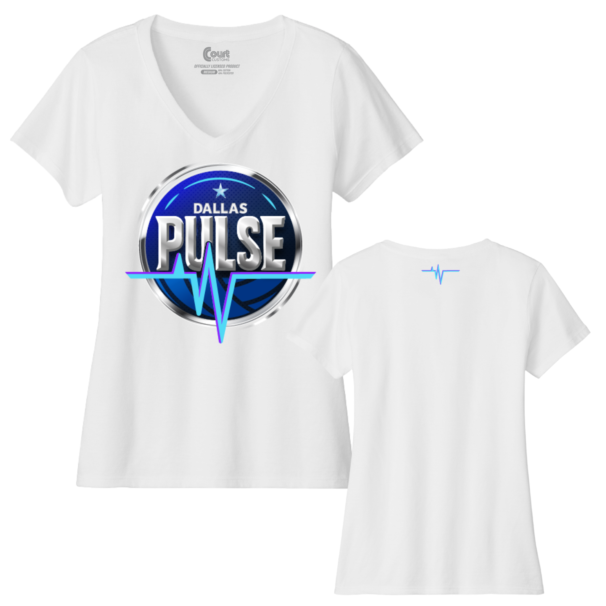 Dallas Womens Pulse Logo V-Neck T-Shirt