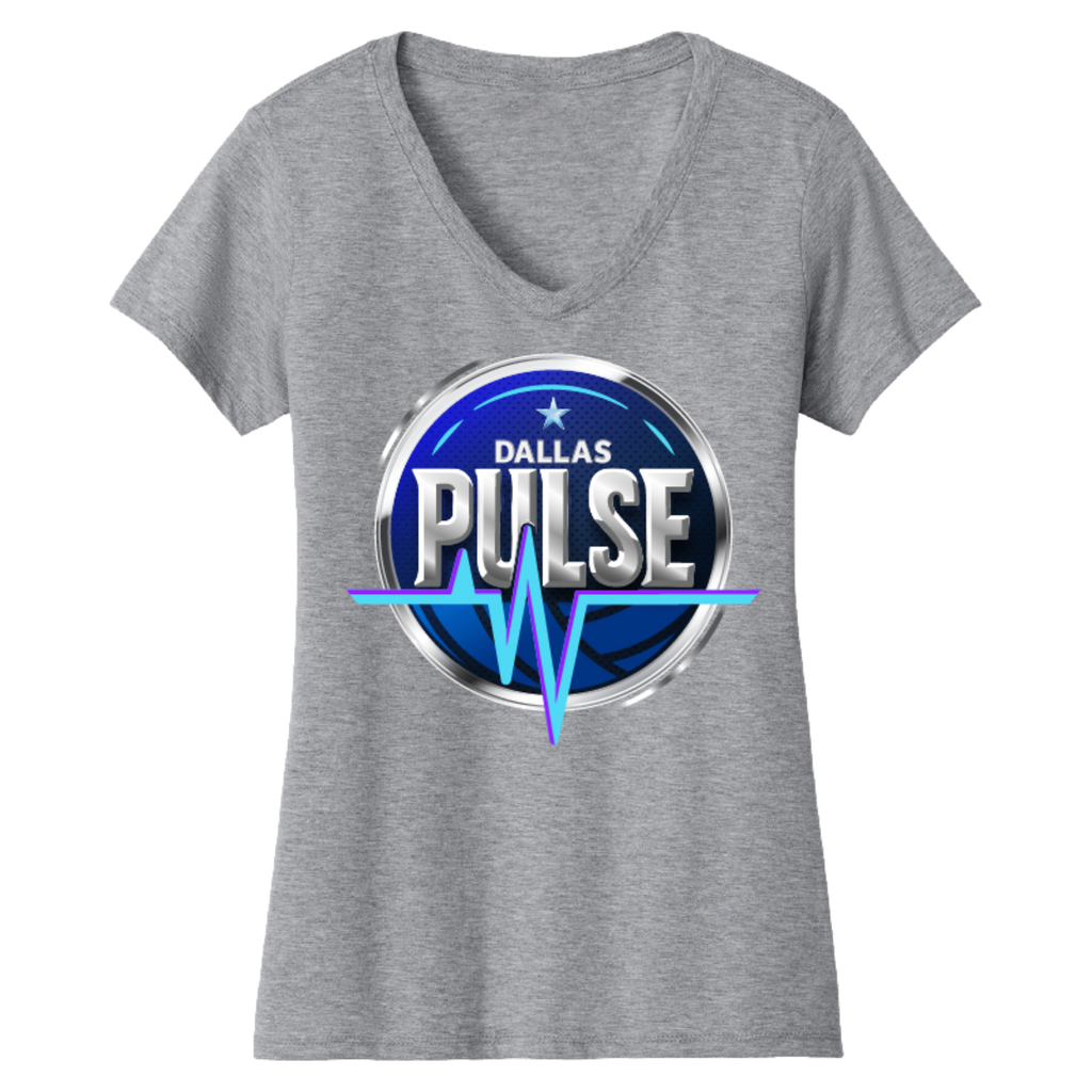 Dallas Womens Pulse Logo V-Neck T-Shirt