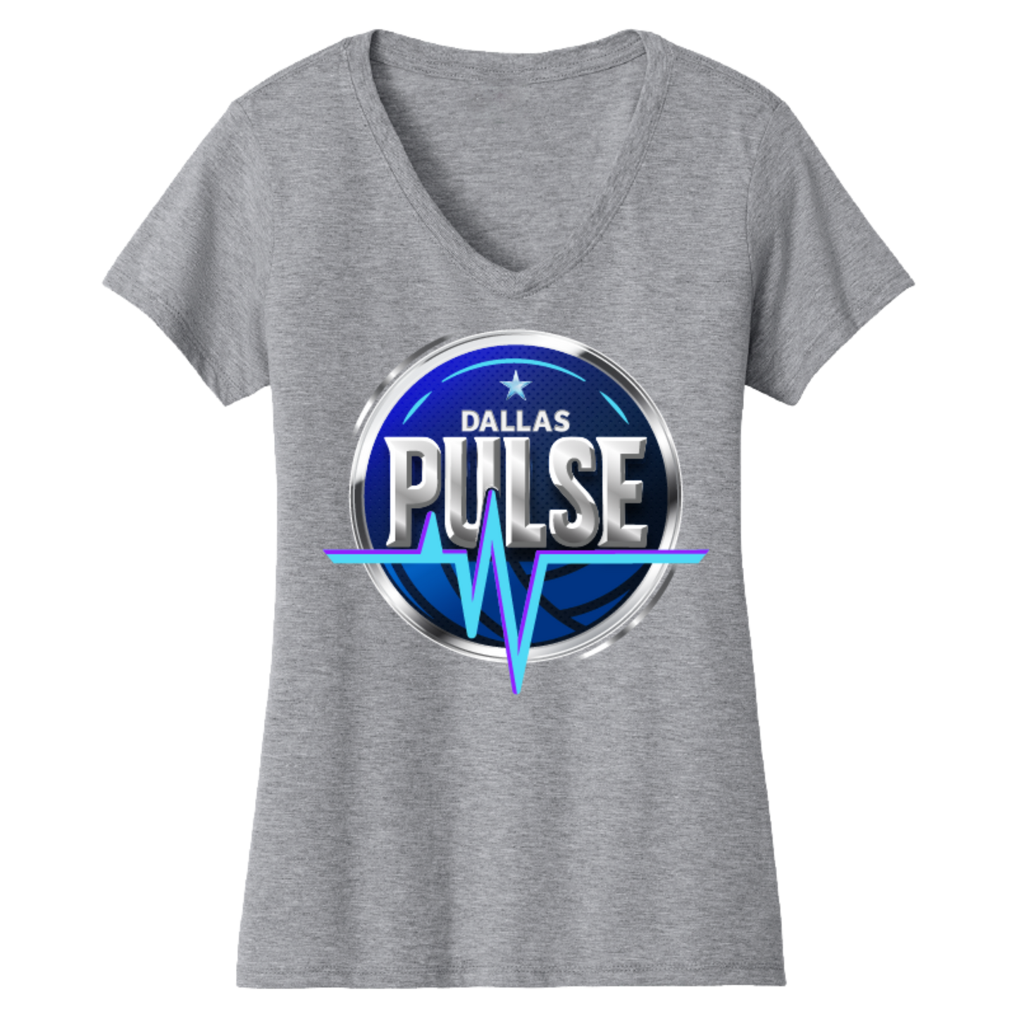 Dallas Womens Pulse Logo V-Neck T-Shirt