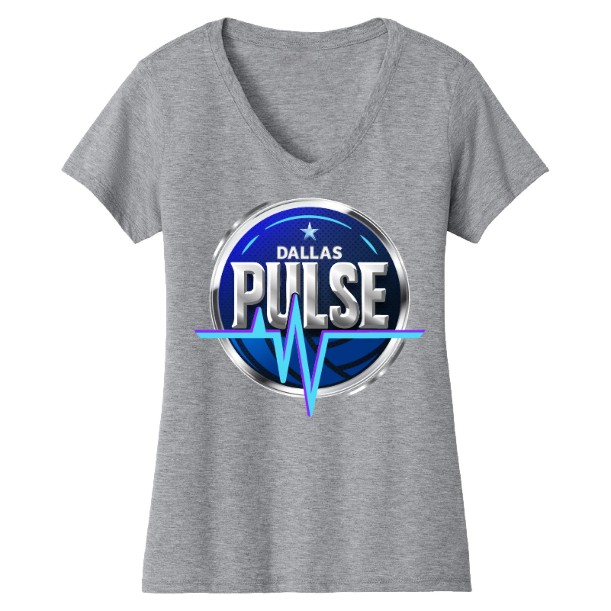 Dallas Womens Pulse Logo V-Neck T-Shirt