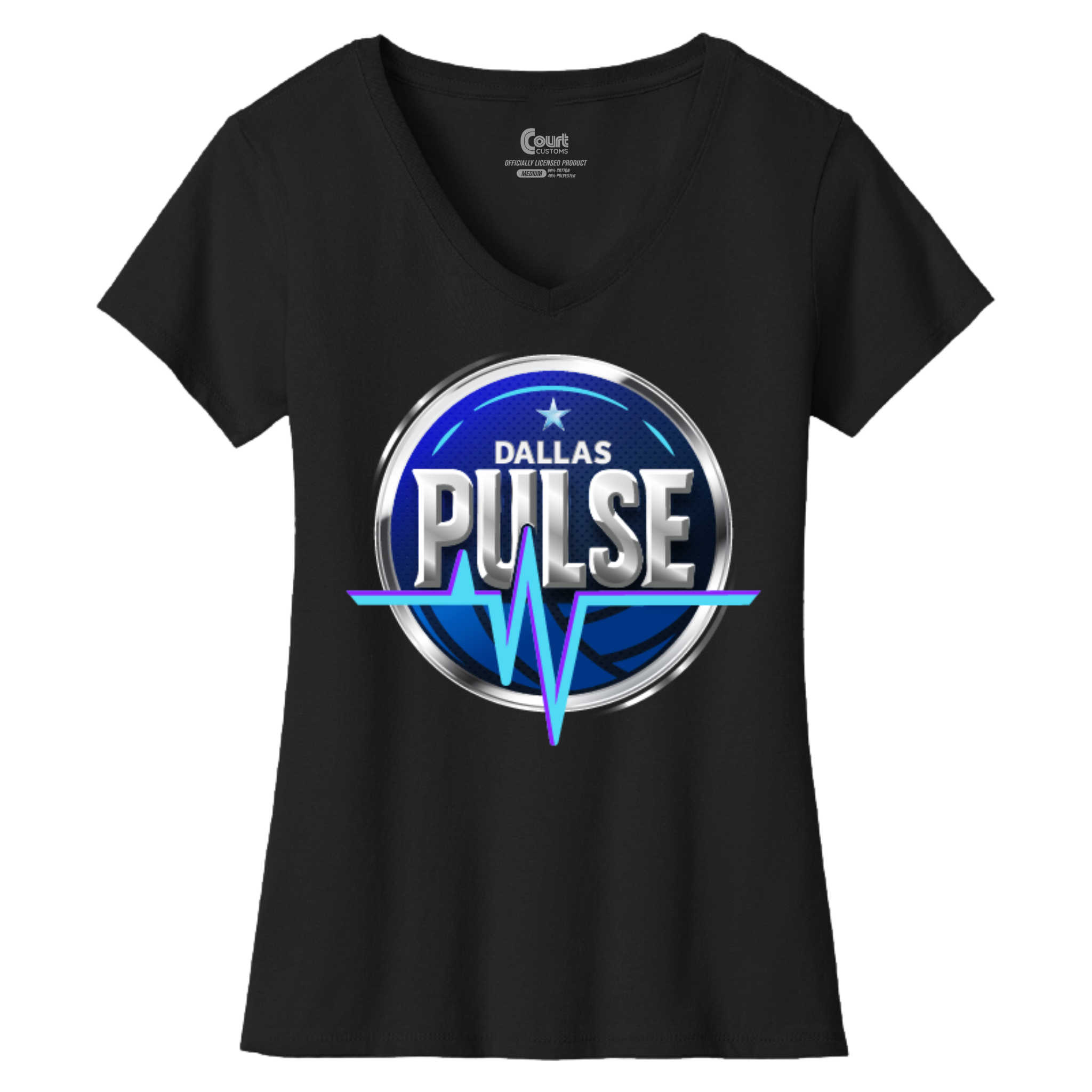 Dallas Womens Pulse Logo V-Neck T-Shirt