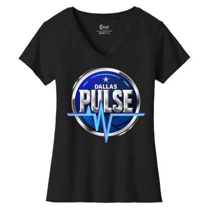 Dallas Womens Pulse Logo V-Neck T-Shirt
