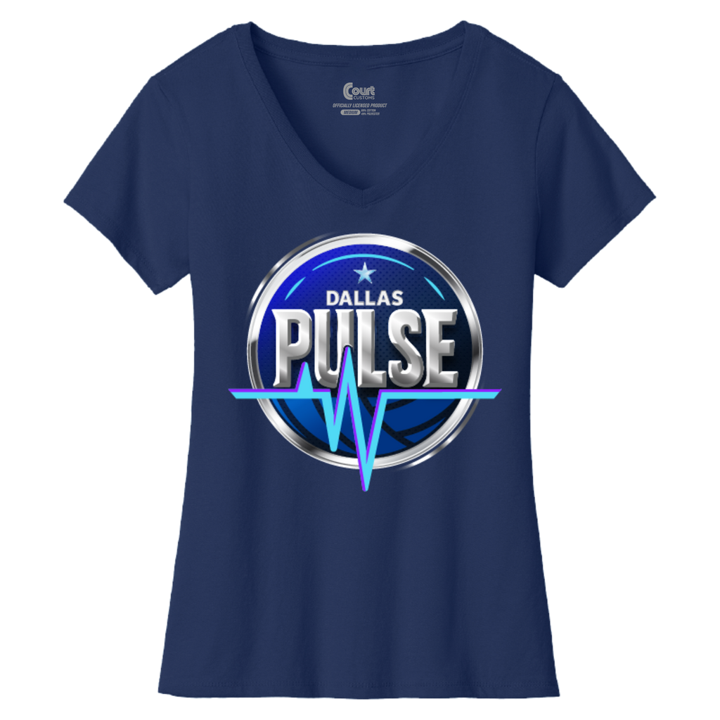 Dallas Womens Pulse Logo V-Neck T-Shirt