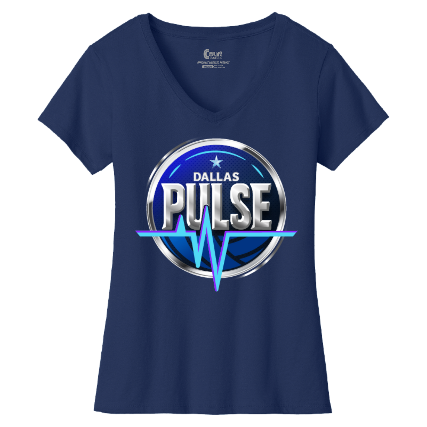 Dallas Womens Pulse Logo V-Neck T-Shirt