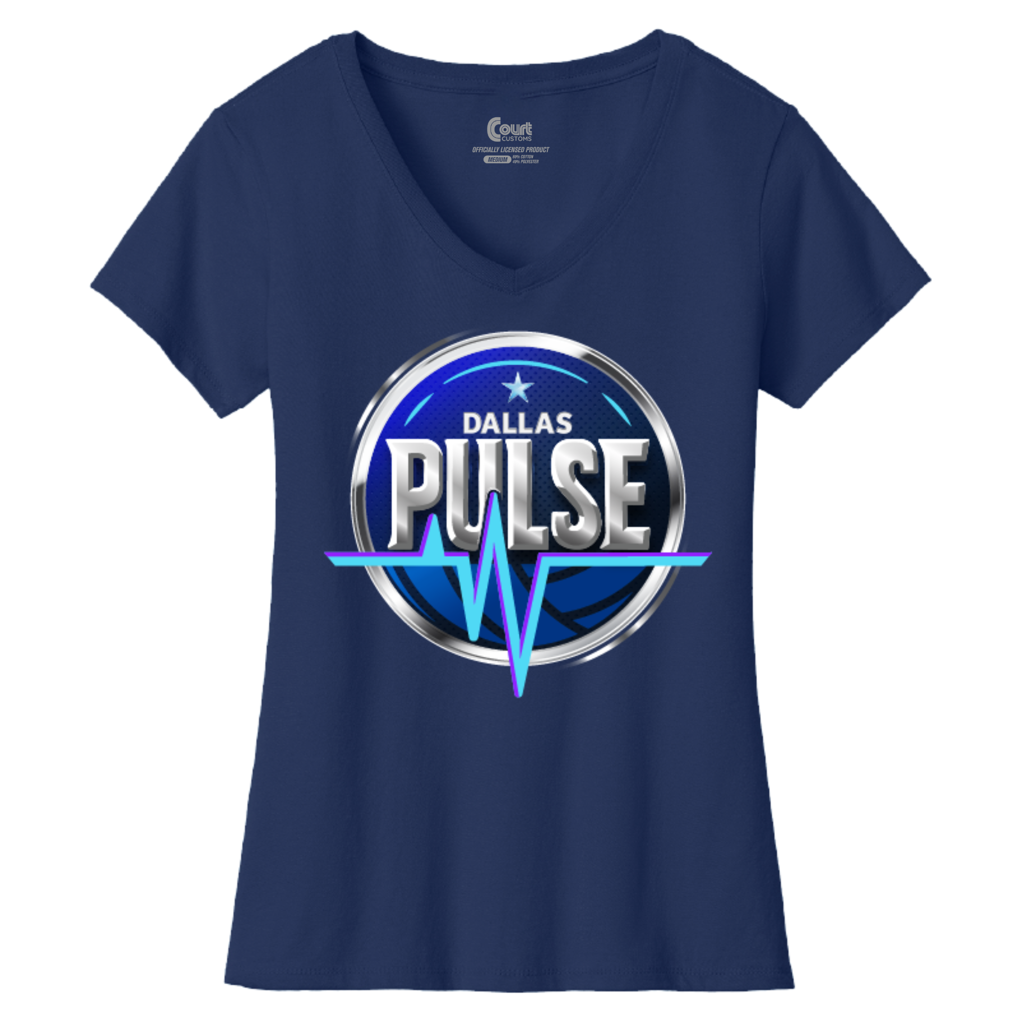 Dallas Womens Pulse Logo V-Neck T-Shirt