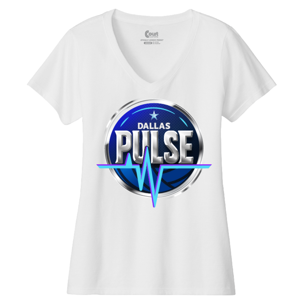 Dallas Womens Pulse Logo V-Neck T-Shirt