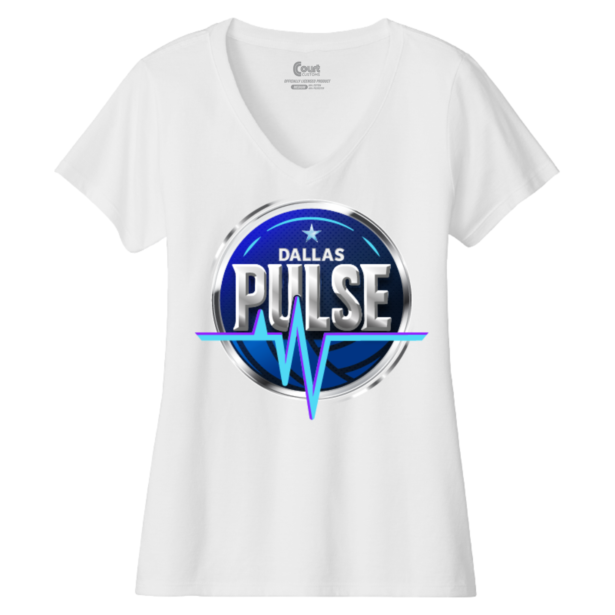 Dallas Womens Pulse Logo V-Neck T-Shirt