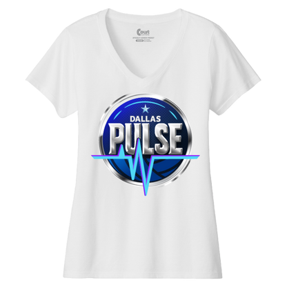 Dallas Womens Pulse Logo V-Neck T-Shirt