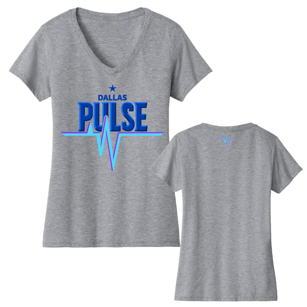 Dallas Womens Pulse Wordmark V-Neck T-Shirt