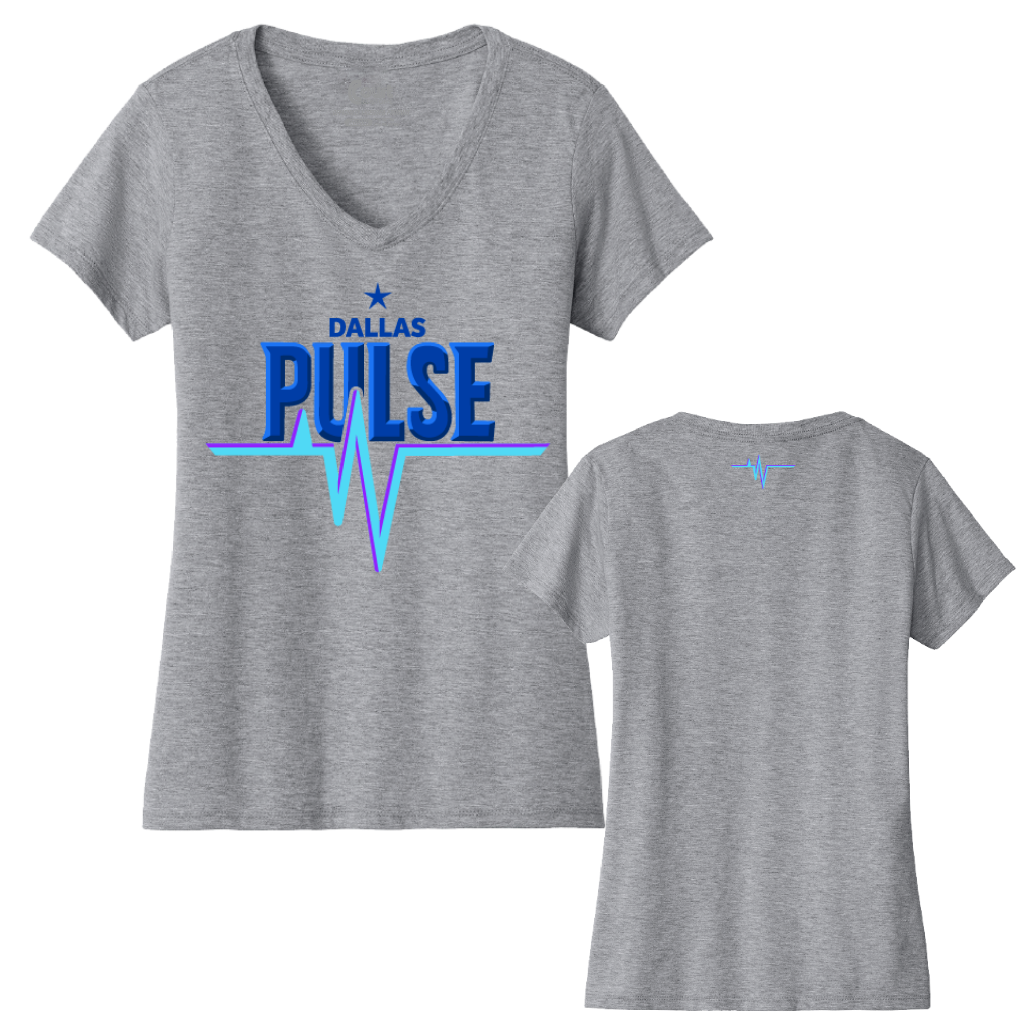 Dallas Womens Pulse Wordmark V-Neck T-Shirt