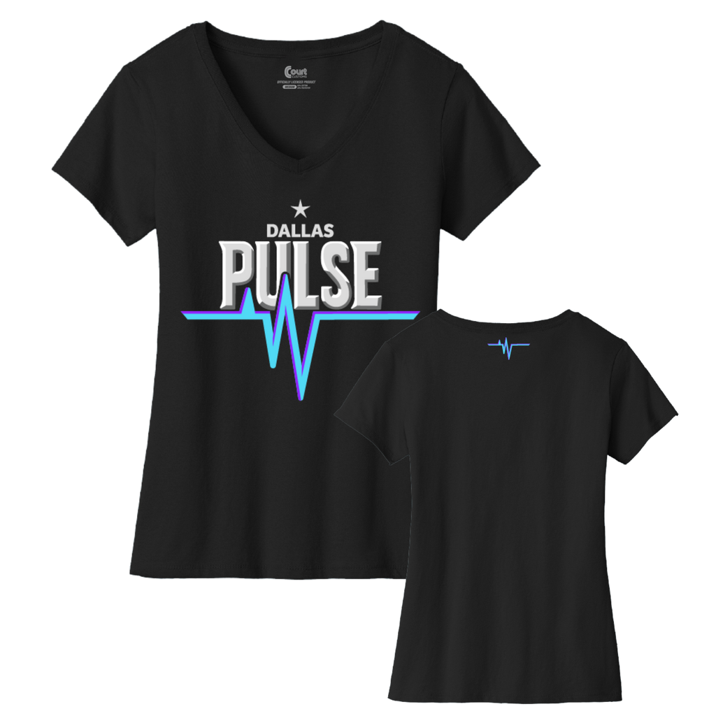 Dallas Womens Pulse Wordmark V-Neck T-Shirt