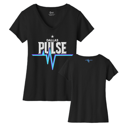 Dallas Womens Pulse Wordmark V-Neck T-Shirt