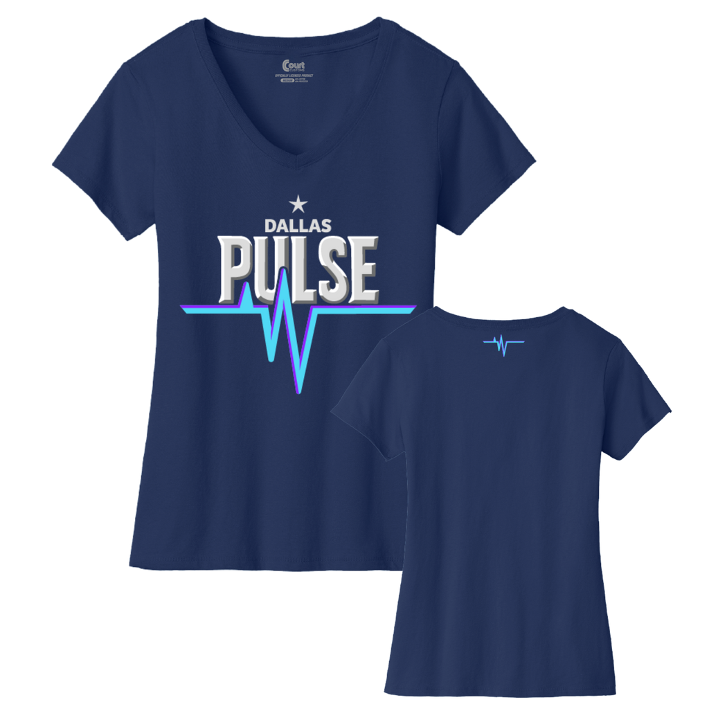 Dallas Womens Pulse Wordmark V-Neck T-Shirt