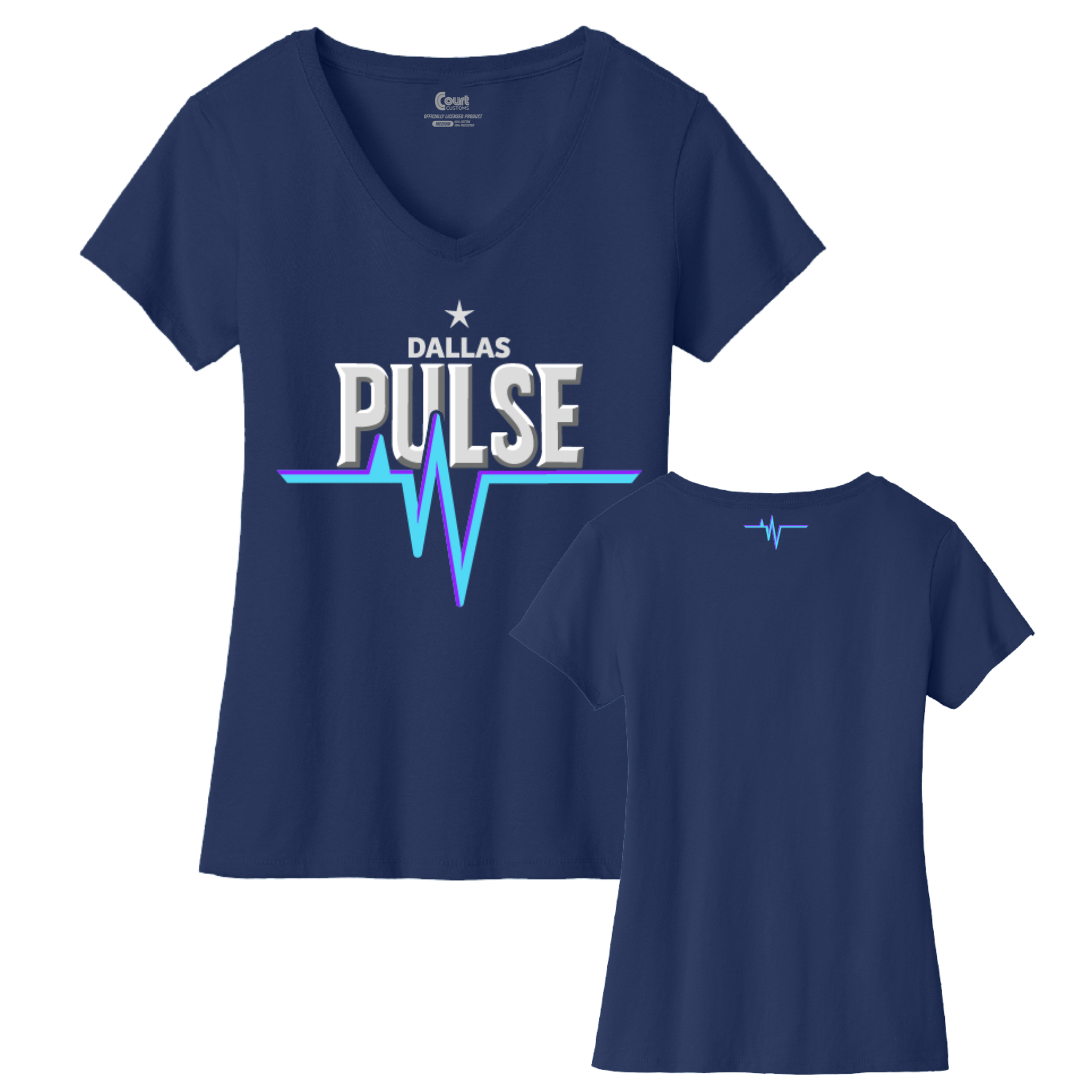 Dallas Womens Pulse Wordmark V-Neck T-Shirt