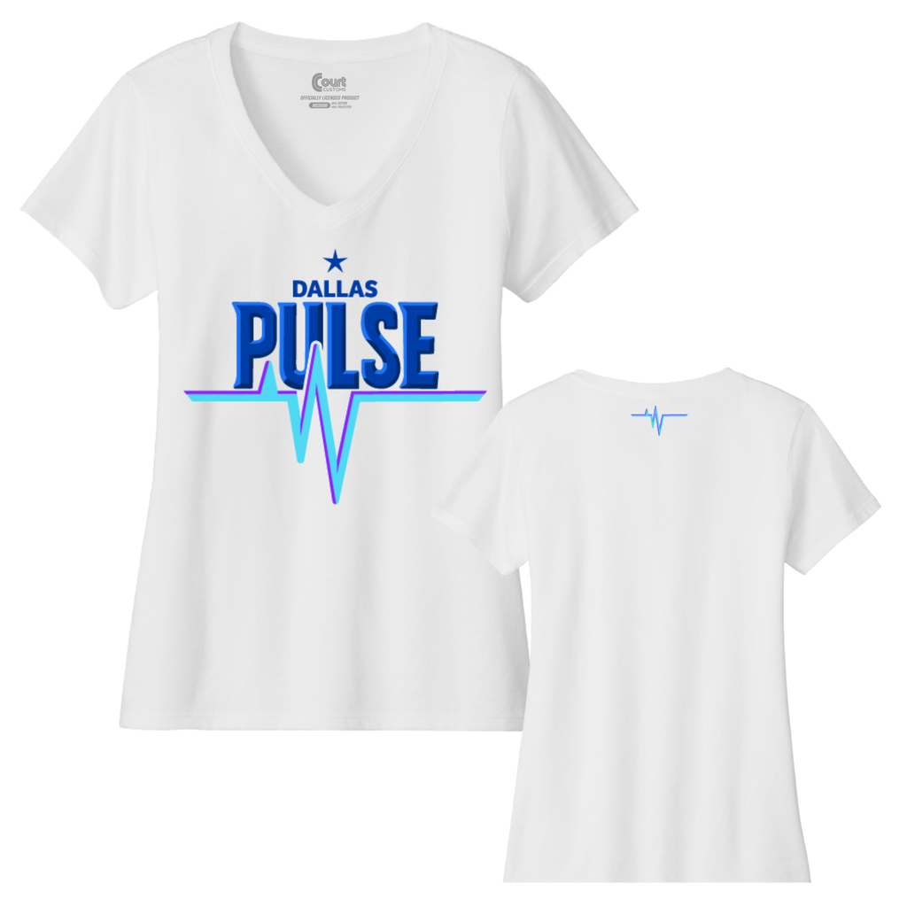 Dallas Womens Pulse Wordmark V-Neck T-Shirt