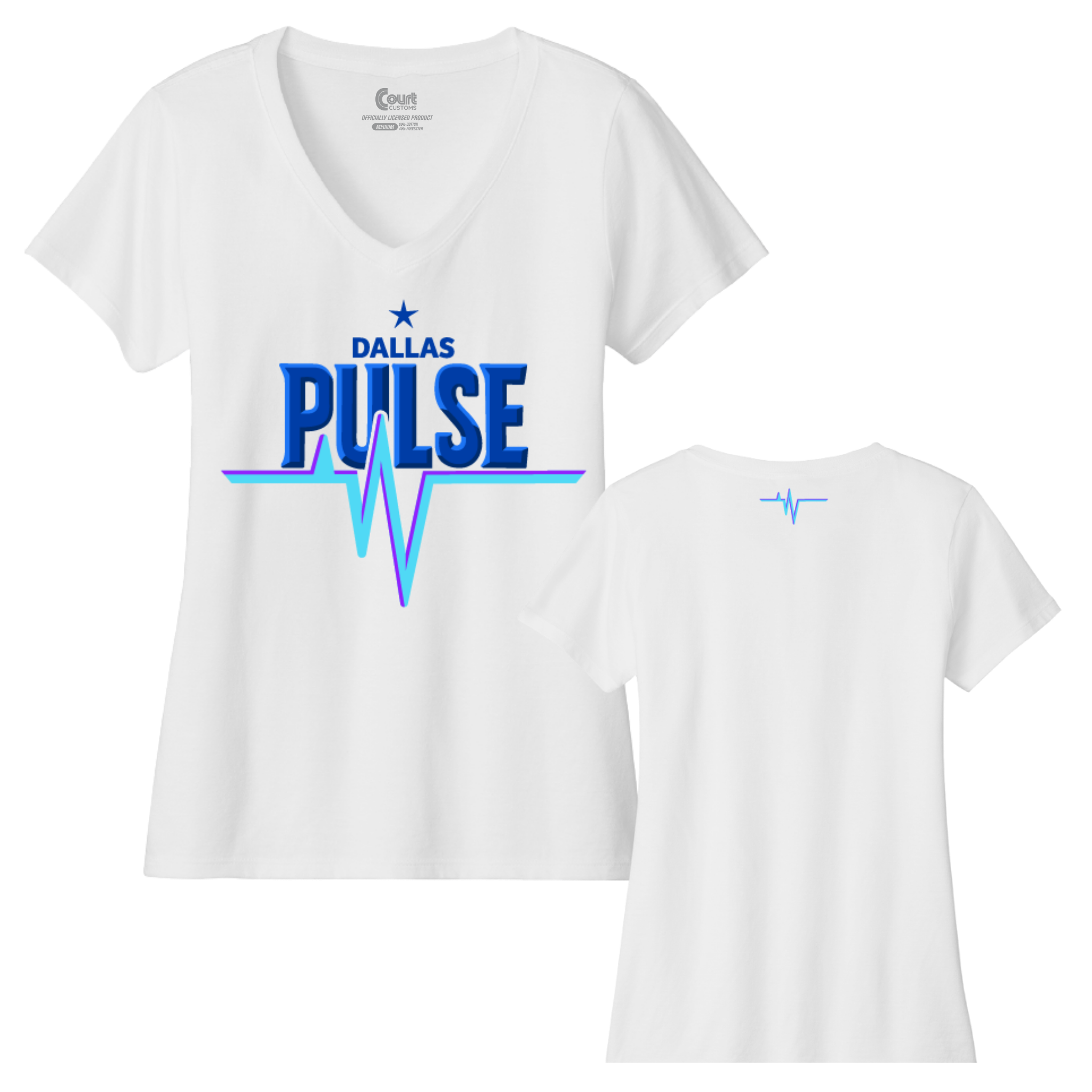 Dallas Womens Pulse Wordmark V-Neck T-Shirt