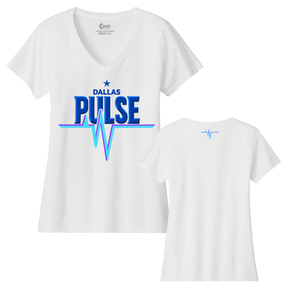 Dallas Womens Pulse Wordmark V-Neck T-Shirt