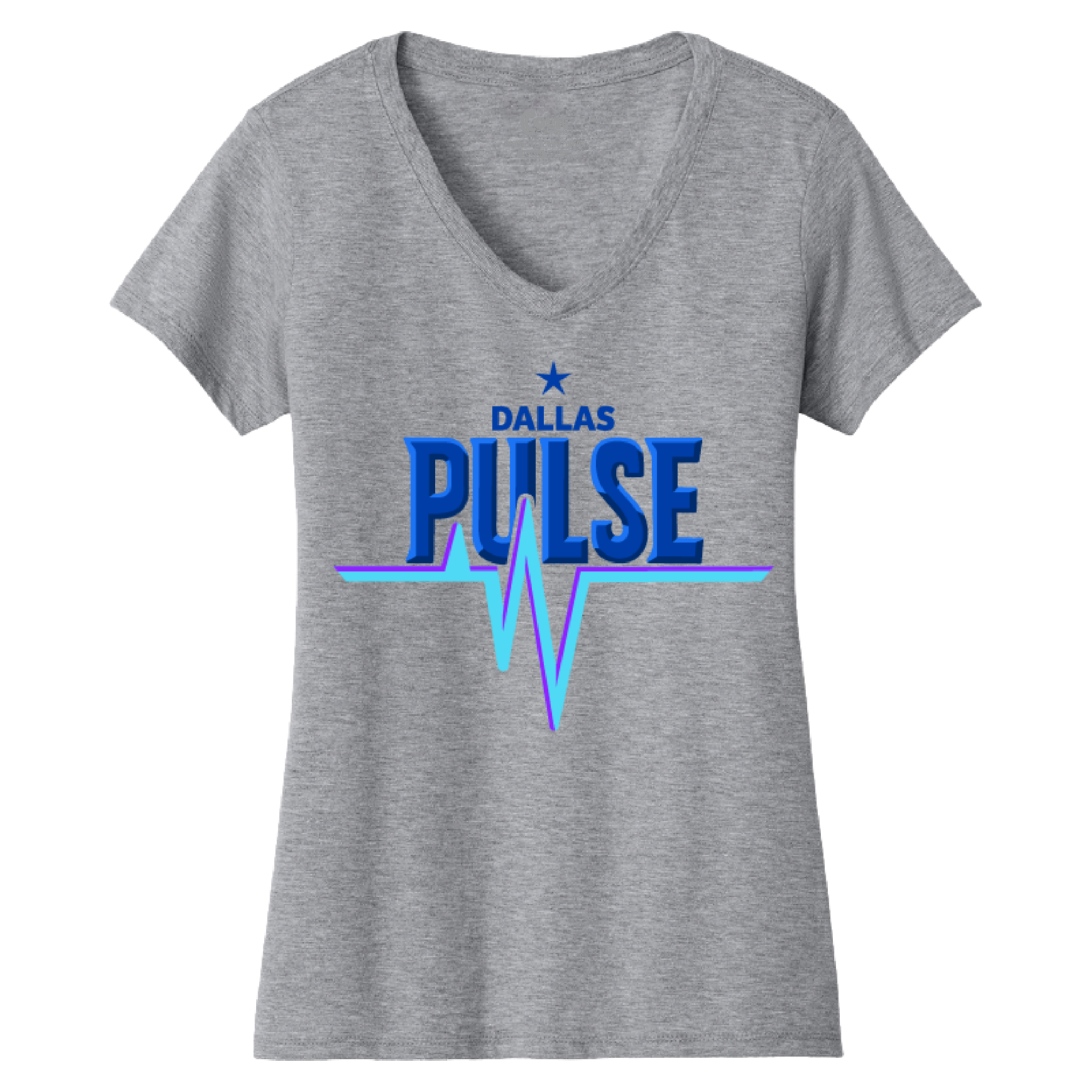 Dallas Womens Pulse Wordmark V-Neck T-Shirt